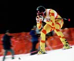 Canada's Mike Carney (left) Rob Boyd participate in the alpine ski event at the 1988 Winter Olympics in Calgary. (CP PHOTO/ COA/C. McNeil)