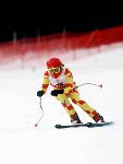 Canada's Laurie Graham participates in the alpine ski event at the 1988 Winter Olympics in Calgary. (CP PHOTO/ COA/C. McNeil)