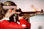 Canada's Sharon Bowes competing in the shooting event at the 1988 Olympic games in Seoul. (CP PHOTO/ COA/ C. McNeil)