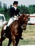 Canada's Eva-Maria Pracht riding Emirage in the equestrian event at the 1988 Olympic games in Seoul. (CP PHOTO/ COA/ C. McNeil)