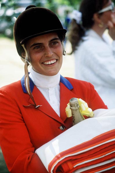 Canada's Laura Tidball-Balisky riding in the equestrian event at the 1988 Olympic games in Seoul. (CP PHOTO/ COA/ C. McNeil)