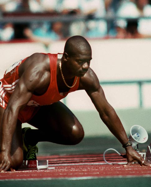 Canada's Ben Johnson competes in the 100m event at the 1988 Olympic games in Seoul. (CP PHOTO/ COA/ Cromby McNeil)