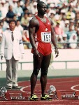 Canada's Ben Johnson (right) and Sterling Hinds competing in an athletics event at the 1984 Olympic games in Los Angeles. (CP PHOTO/ COA/JM)