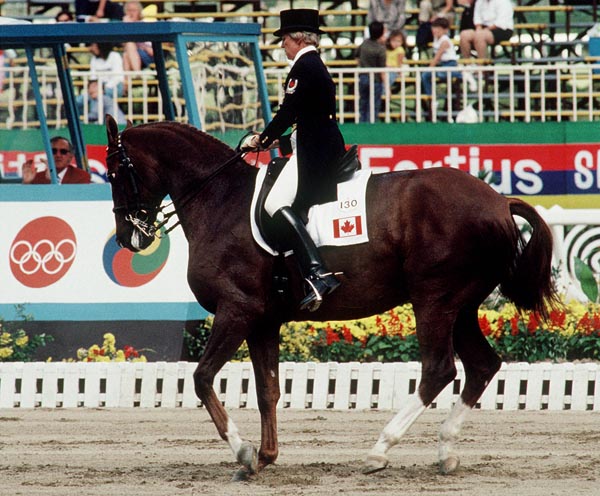 Canada's Eva-Maria Pracht rides Emirage in the equestrian event at the 1988 Olympic games in Seoul. (CP PHOTO/ COA/ C. McNeil)