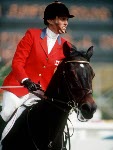 Canada's Laura Tidball-Balisky riding in the equestrian event at the 1988 Olympic games in Seoul. (CP PHOTO/ COA/ C. McNeil)