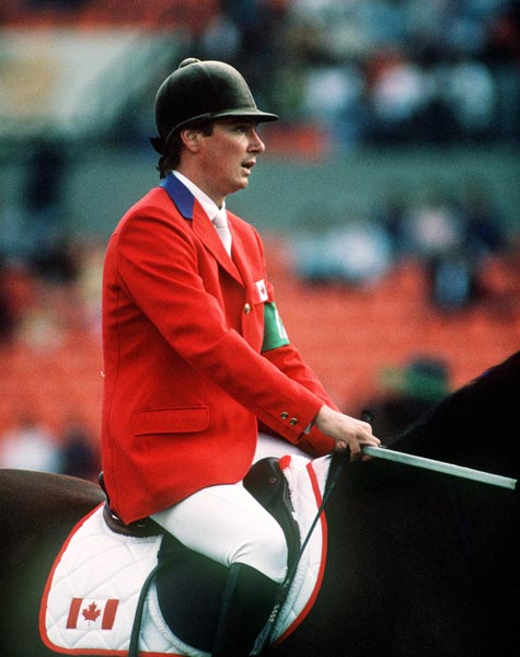 Canada's Mario Deslauriers rides Box Car Willie in the equestrian event at the 1988 Olympic games in Seoul. (CP PHOTO/ COA/ C. McNeil)