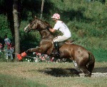 Canada's Nicholas Holmes-Smith rides Espionage in the equestrian event at the 1988 Olympic games in Seoul. (CP PHOTO/ COA/ C. McNeil)
