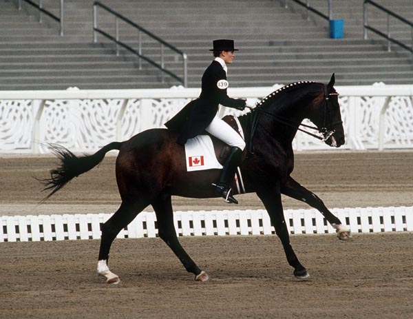 Canada's Ashley Nicoll rides Reipo in the equestrian event at the 1988 Olympic games in Seoul. (CP PHOTO/ COA/ C. McNeil)