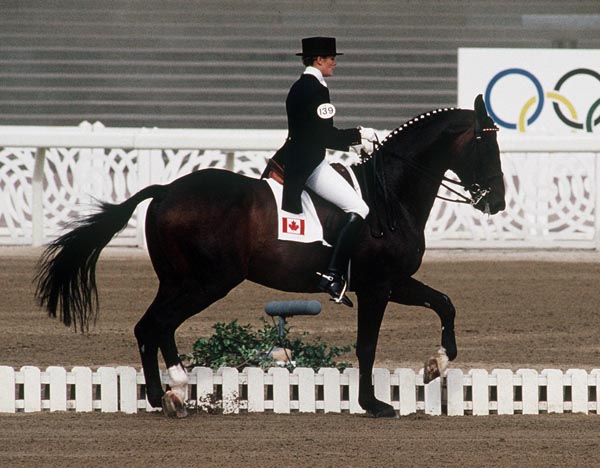 Canada's Ashley Nicoll rides Reipo in the equestrian event at the 1988 Olympic games in Seoul. (CP PHOTO/ COA/ C. McNeil)