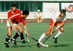 Canada's Chris Gifford playing field hockey at the 2000 Sydney Olympic Games. (CP Photo/ COA)