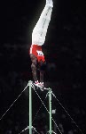 Canada's Curtis Hibbert competing in the gymnastics event at the 1992 Olympic games in Barcelona. (CP PHOTO/ COA/Claus Andersen)