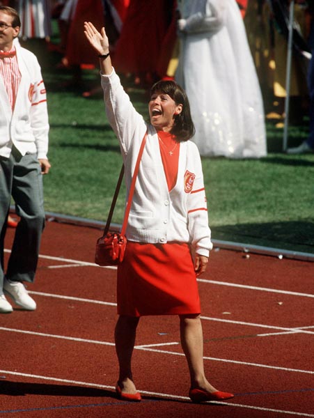 Canada's Carol Anne Letheren during the opening ceremonies of the 1988 Olympic games in Seoul. (CP PHOTO/ COA/ T. O'lett)
