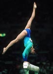 Canada's Monica Covacci competing in the gymnastics event at the 1988 Olympic games in Seoul. (CP PHOTO/ COA/ Tim O'lett)