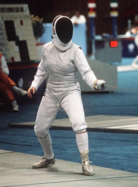 Canada's Thalie Tremblay competes in the fencing event at the 1988 Olympic games in Seoul. (CP PHOTO/ COA/ F.S.G.)