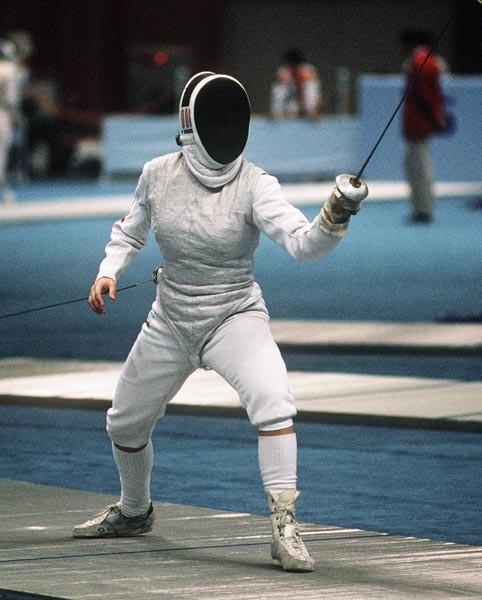 Canada's Thalie Tremblay competes in the fencing event at the 1988 Olympic games in Seoul. (CP PHOTO/ COA/ F.S.G.)