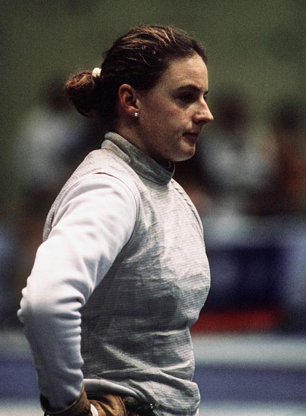 Canada's Marie-Huguette Cormier competes in the fencing event at the 1988 Olympic games in Seoul. (CP PHOTO/ COA/ F.S.G.)