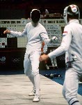 Canada's Alain Cote competing in the fencing  event at the 1988 Olympic games in Seoul. (CP PHOTO/ COA/T.O'Lett)