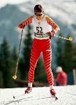 Canada's Jean McAllister competes in a cross country ski event at the 1988 Calgary Olympic winter Games. (CP PHOTO/COA/ J. Gibson)