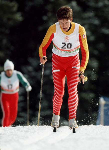 Canada's Al Pilcher competes in a cross country ski event at the 1988 Calgary Olympic winter Games. (CP PHOTO/COA/ J. Gibson)