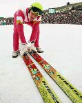 Ron Richards du Canada participe  l'preuve de saut  ski aux Jeux olympiques d'hiver de Calgary de 1988. (Photo PC/AOC)