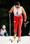 Canada's Lorna Sasseville competes in a cross country ski event at the 1988 Calgary Olympic winter Games. (CP PHOTO/COA/ J. Gibson)