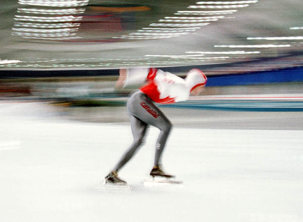 Canada's Gordon Goplen participates in a speedskating event at the 1988 Winter Olympics in Calgary. (CP PHOTO/COA/T. Grant)