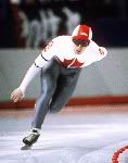 Canada's Gordon Goplen participates in the speedskating event at the 1988 Winter Olympics in Calgary. (CP PHOTO/COA/T. O'lett)