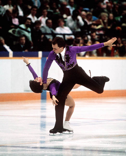 Canada's Lyndon Johnston and Denise Benning participate in the figure skating event at the 1988 Winter Olympics in Calgary. (CP PHOTO/COA/ C. McNeil)