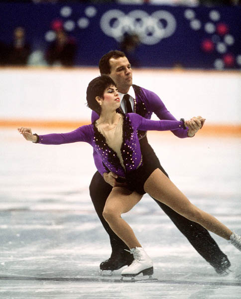 Canada's Lyndon Johnston and Denise Benning participate in the figure skating event at the 1988 Winter Olympics in Calgary. (CP PHOTO/COA/ C. McNeil)