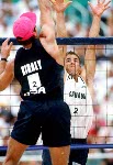 Canada's Mark Heese (right) competes in the beach volleyball event at the 1996 Atlanta Summer Olympic Games. (CP PHOTO/COA/ Scott Grant)