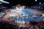 Participants perform during the opening ceremonies  at the 1992 Olympic games in Barcelona. (CP PHOTO/ COA/ Claus Andersen)