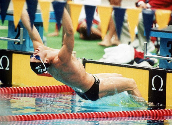 Canada's Mark Tewksbury participates in the swimming event at the 1988 Olympic games in Seoul. (CP PHOTO/ COA/ Crombie McNeil)