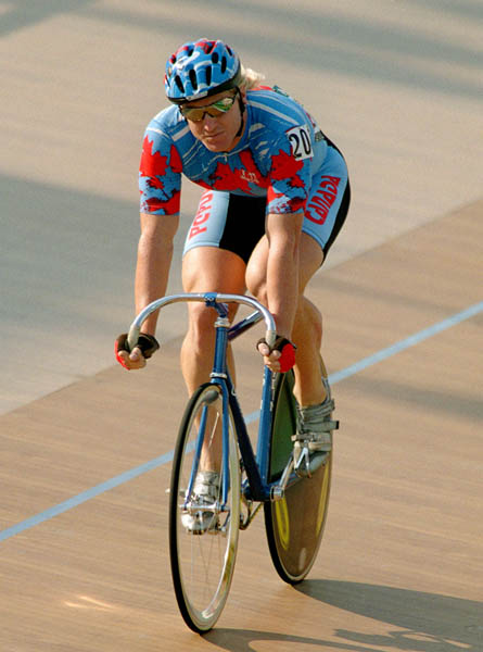 Canada's Kurt Harnett competes in the points race cycling event at the 1996 Atlanta Summer Olympic Games. (CP PHOTO/COA/Mike Ridewood)