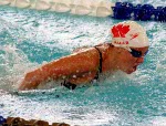 Canada's Joanne Malar competing in the swimming event at the 1992 Olympic games in Barcelona. (CP PHOTO/ COA/Ted Grant)