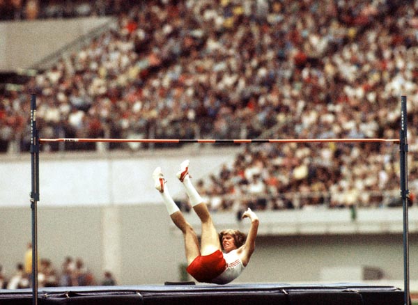 Canada's Grag Joy competes in the high jump event to win the silver medal at the 1976 Summer Olympic games in Montreal. (CP Photo/COA/RW)