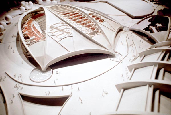 This photo shows a scale model of the Olympic Velodrome for the 1976 Olympic Games in Montreal. (CP Photo/COA)