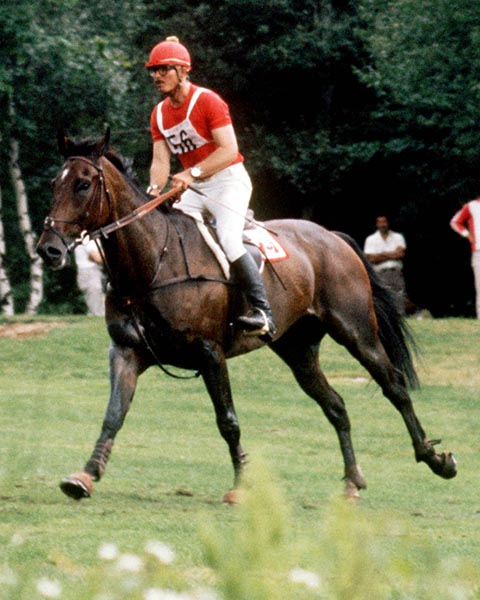 Canada's Jim Day rides Viceroy in an equestrian event at the 1976 Montreal Olympic games. (CP PHOTO/ COA/FS)