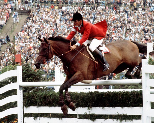 Canada's Jim Day rides Viceroy in an equestrian event at the 1976 Montreal Olympic games. (CP PHOTO/ COA/MB)