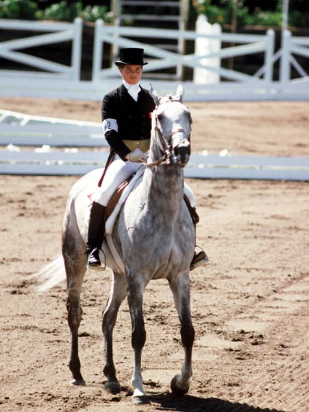 Canada's Juliet Graham rides Sumatra in an equestrian event at the 1976 Montreal Olympic games. (CP PHOTO/ COA/MB)