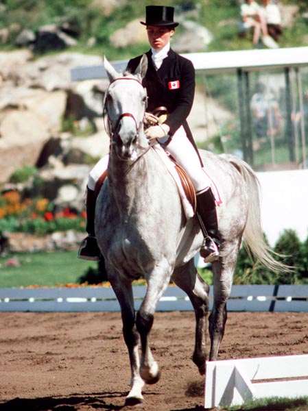 Canada's Juliet Graham rides Sumatra in an equestrian event at the 1976 Montreal Olympic games. (CP PHOTO/ COA/RW)