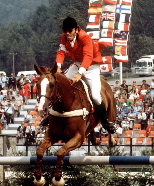 Canada's Michel Vaillancourt rides Branch County in an equestrian event at the 1976 Montreal Olympic games. (CP PHOTO/ COA/RW)