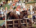 Canada's Jim Day rides Sympatico in an equestrian event at the 1976 Montreal Olympic games. (CP PHOTO/ COA/RW)
