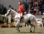 Canada's Jim Elder rides Raffles II in an equestrian event at the 1976 Montreal Olympic games. (CP PHOTO/ COA/RW)