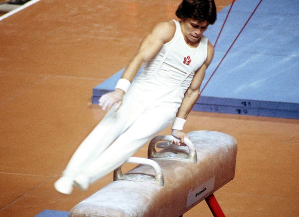 Canada's Keith Carter competes in a gymnastics event at the 1976 Olympic games in Montreal. (CP PHOTO/ COA/ RW)