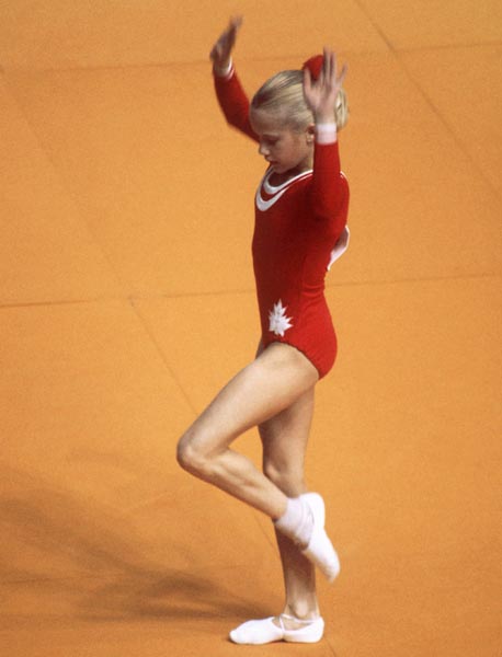Canada's Karen Kelsall competes in a gymnastics event at the 1976 Olympic games in Montreal. (CP PHOTO/ COA/ RW)