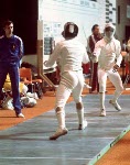 Eli Sukunda du Canada participe en escrime aux Jeux olympiques de Montral de 1976. (Photo PC/AOC)