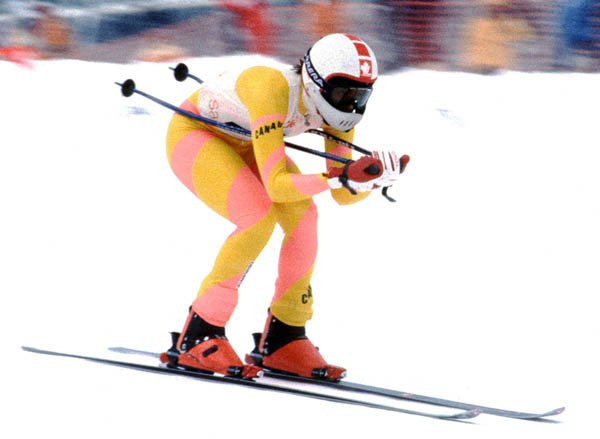 Canada's Laurie Graham participates in the alpine ski event at the 1984 Winter Olympics in Sarajevo. (CP PHOTO/ COA/C. McNeil)