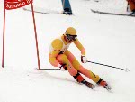 Canada's Liisa Savijarvi participates in the alpine ski event at the 1984 Winter Olympics in Sarajevo. (CP PHOTO/ COA/C. McNeil)