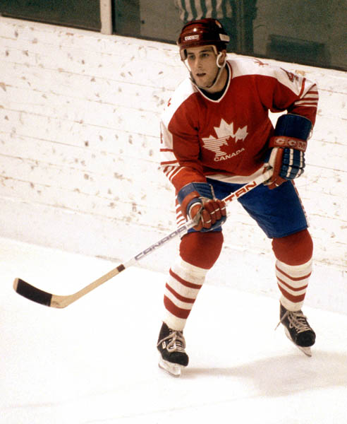 Canada's Doug Lidster looks for a pass during hockey action against Finland at the 1984 Winter Olympics in Sarajevo. (CP PHOTO/ COA/J. Merrithew )