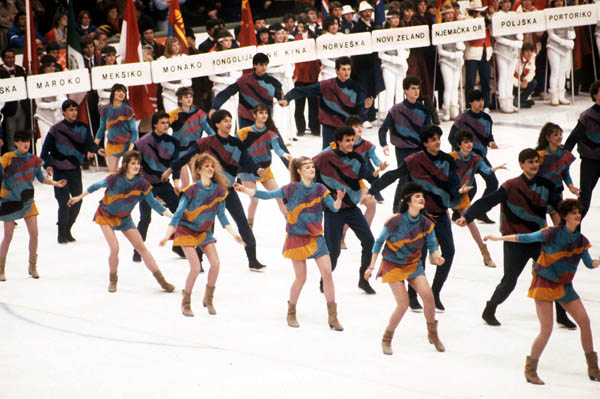 Performers dance during the opening ceremony of the 1984 winter Olympic Games in Sarajevo. (CP Photo/ COA/J. Merrithew)